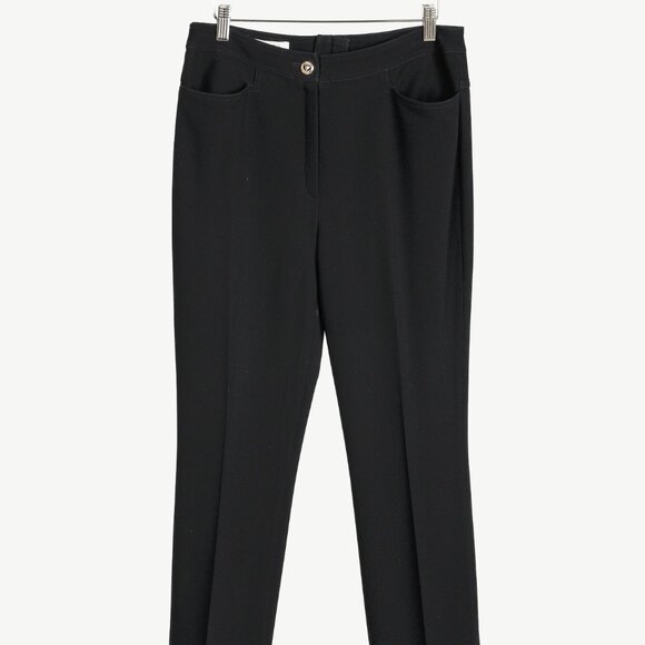 Escada Black Stretch Wool Crepe Trousers